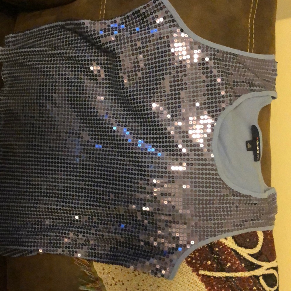 Sequined tank top